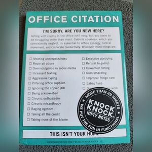 Knock Knock Office Citation Nifty Notes - Teal and Black